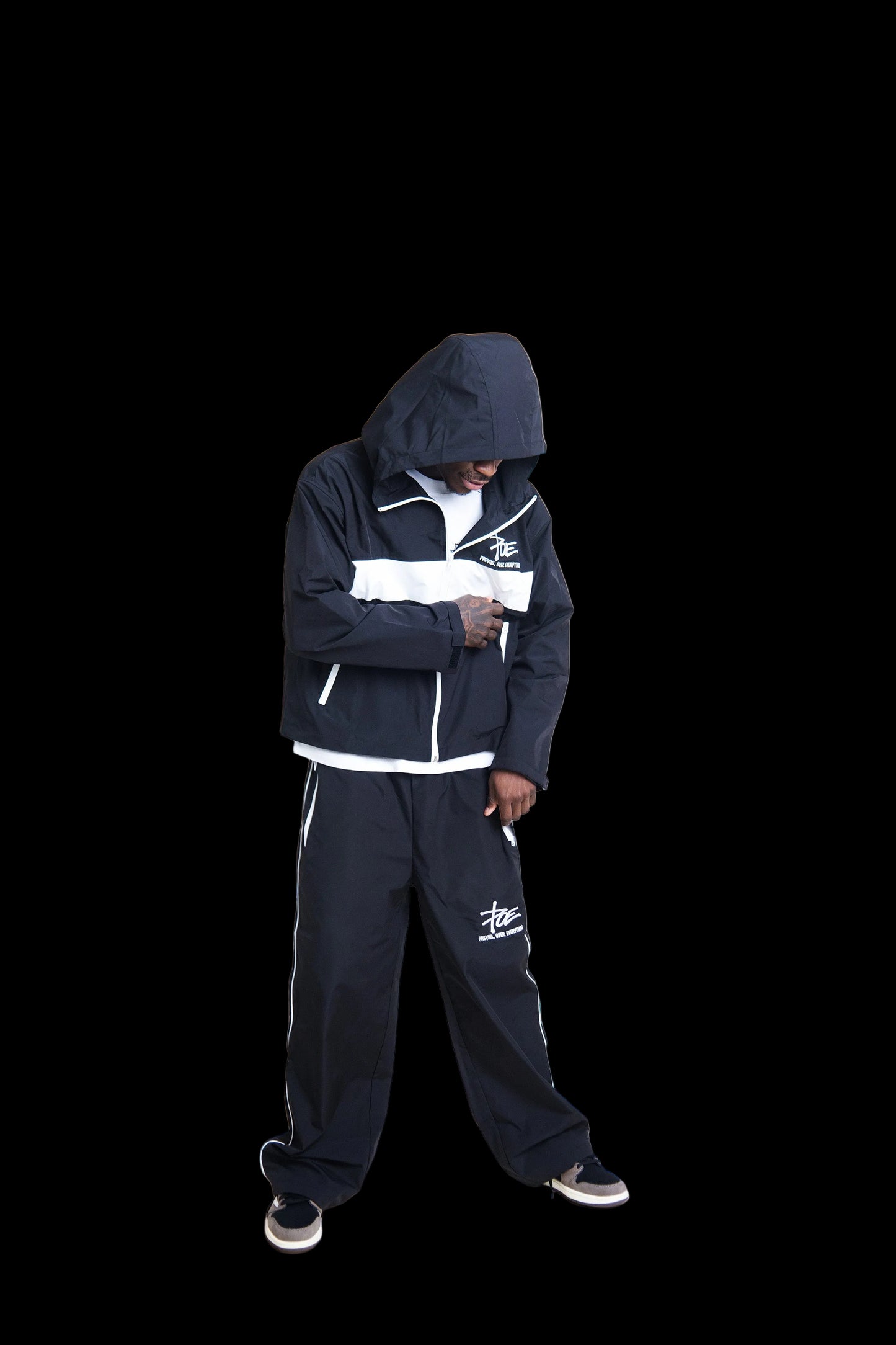 [Black] Windbreaker set