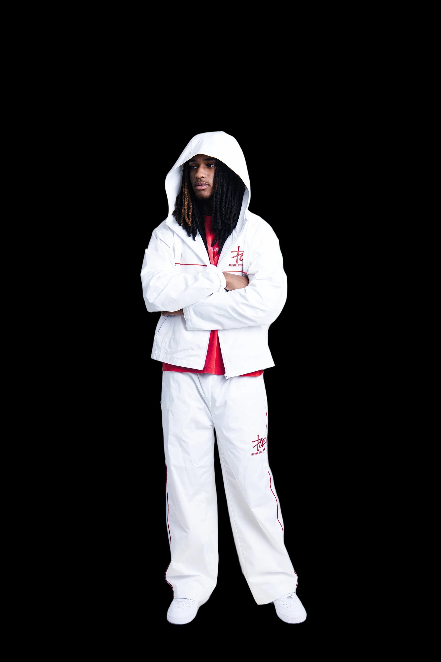 [White] Windbreaker set