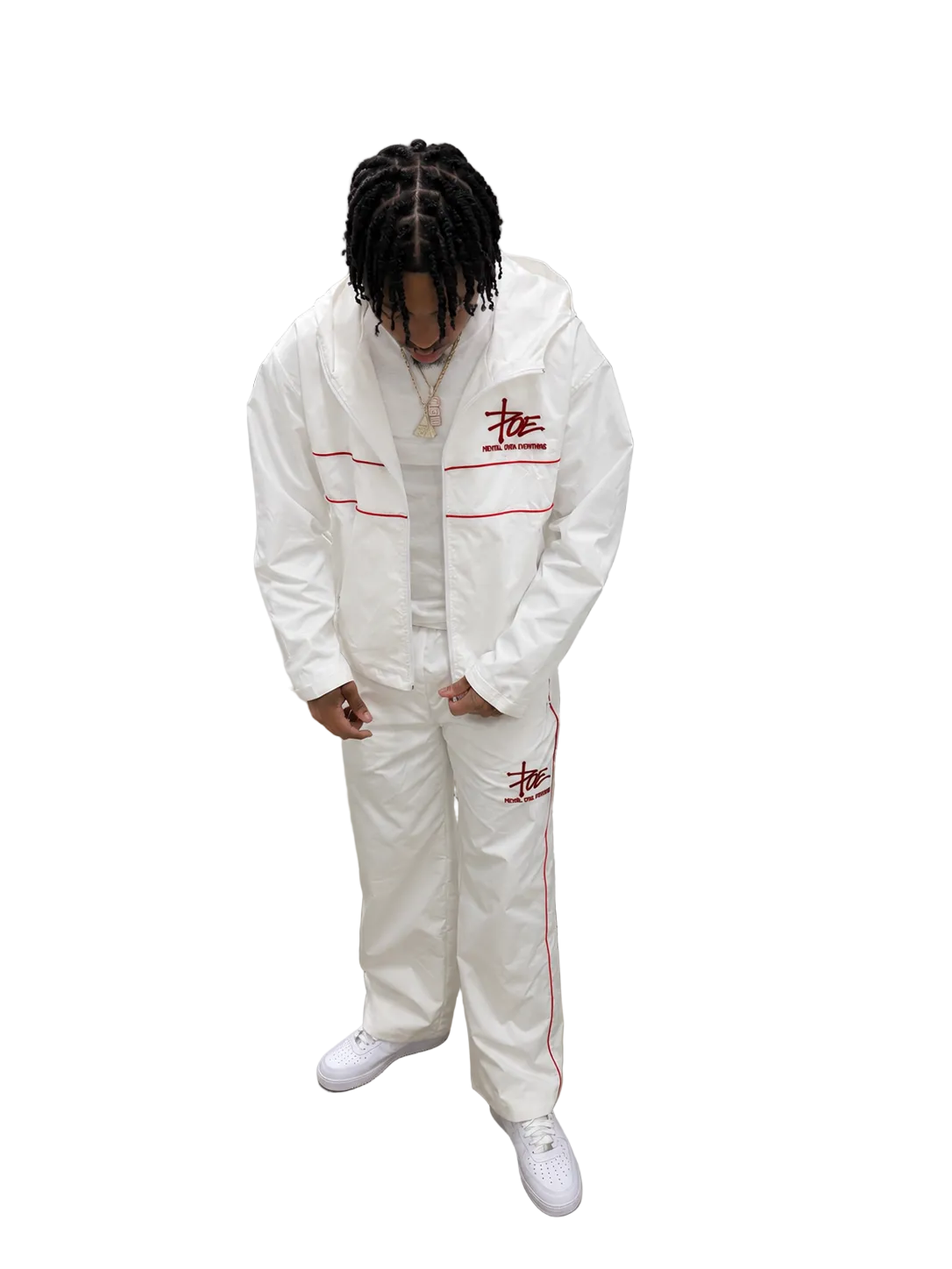 [White] Windbreaker set